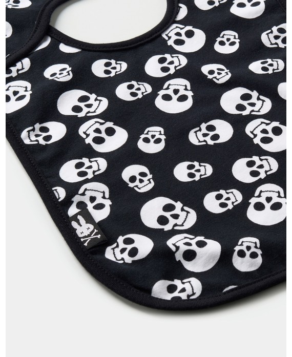 Babero Polka Skulls
